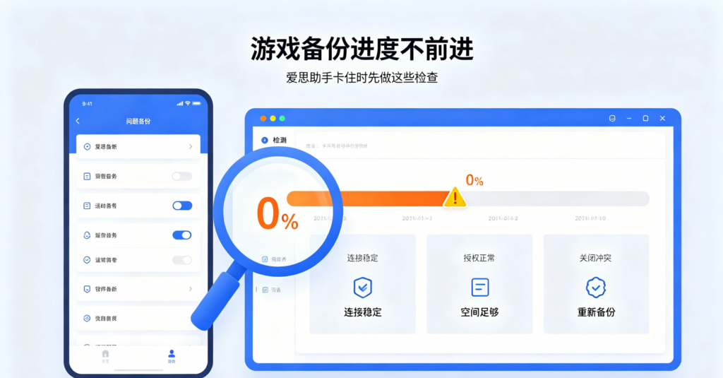 爱思助手备份没有进度