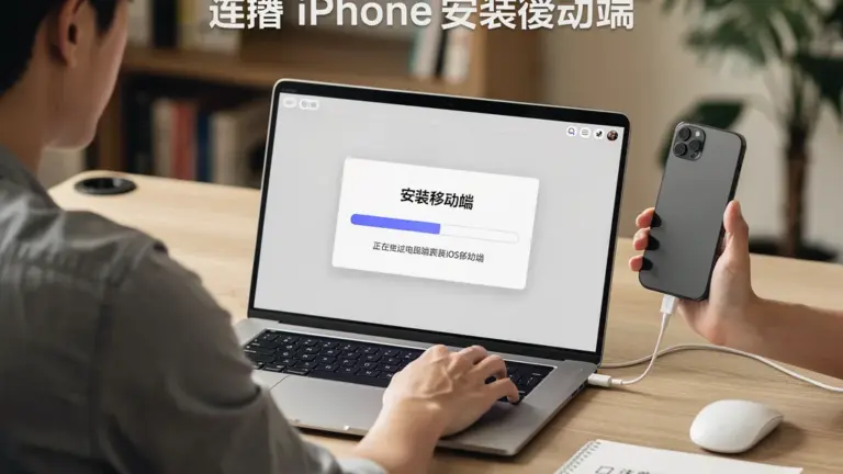 爱思助手苹果版下载：电脑端连接 iPhone 安装移动端